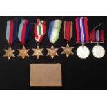 A collection of WW2 British Campaign Medals to include: 1939-45 Star x 2: British War Medal 1939-