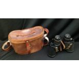 WW2 Canadian 6x30 Binoculars maker marked and dated "REL/Canada 1944". Complete with neck strap.