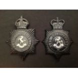 Kings Crown and Queens Crown Kent Constabulary Helmet Night Plates. (2)