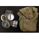 WW2 pattern British Lightweight Respirator, mask dated 2-1952, straps dated 7/1964 and complete with