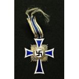WW2 Third Reich Ehrenkreuz der Deutchen Mutter im Silber. Mothers Cross in Silver. Very short length
