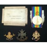 WW1 British Victory Medal to 9951 Pte CR Thompson, Notts & Derby Regiment in packet of issue with