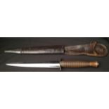 WW2 British Third Pattern Fairbairn Sykes Fighting Knife. 167mm long double edged blade maker marked