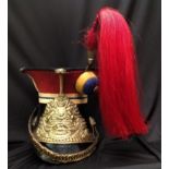 Reproduction dating from the late 20th Century of a Victorian 12th Lancers Shako Cap. Plume socket