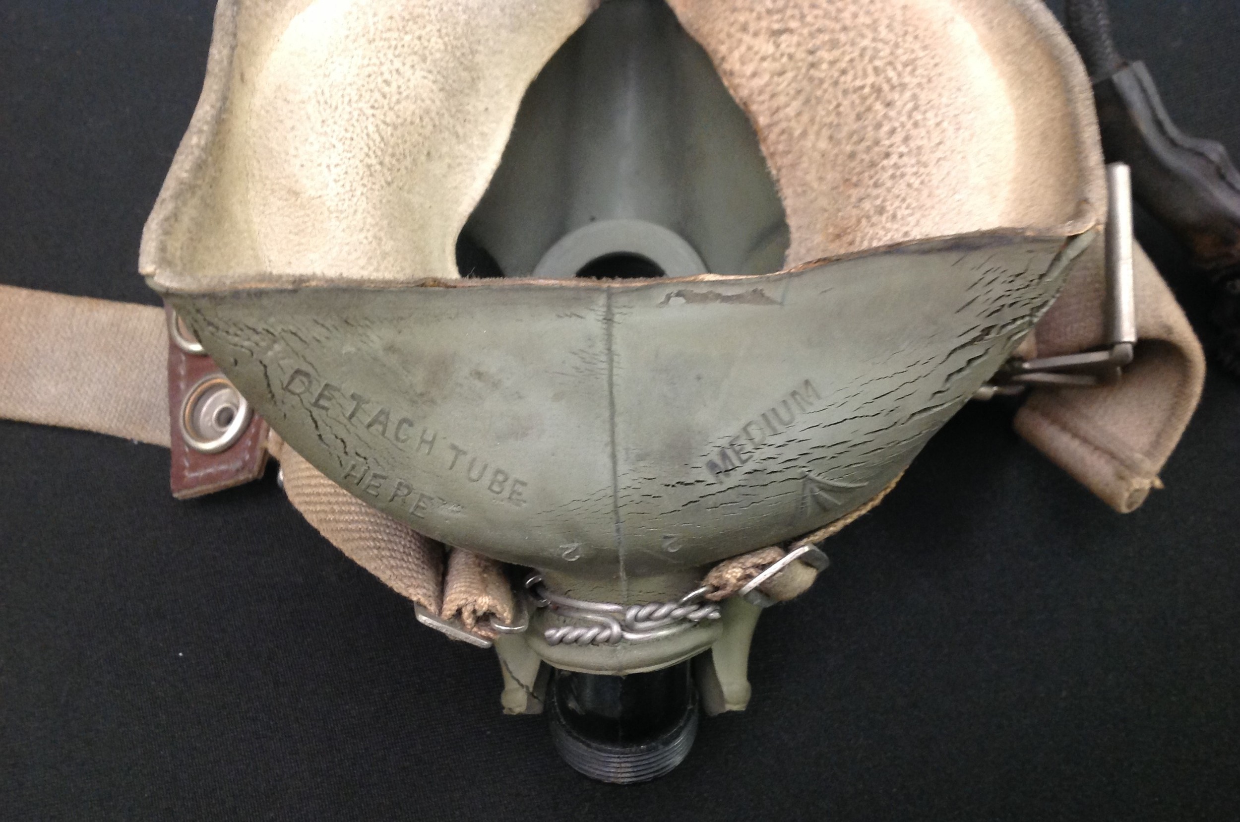 RAF H Type Oxygen Mask, size Medium, dated 1972. Complete with microphone. Strap marked 6D/1485 plus - Image 4 of 7