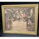 WW1 French Infantry soldiers framed medals along with citation. Named to Leopold Auvin. Complete