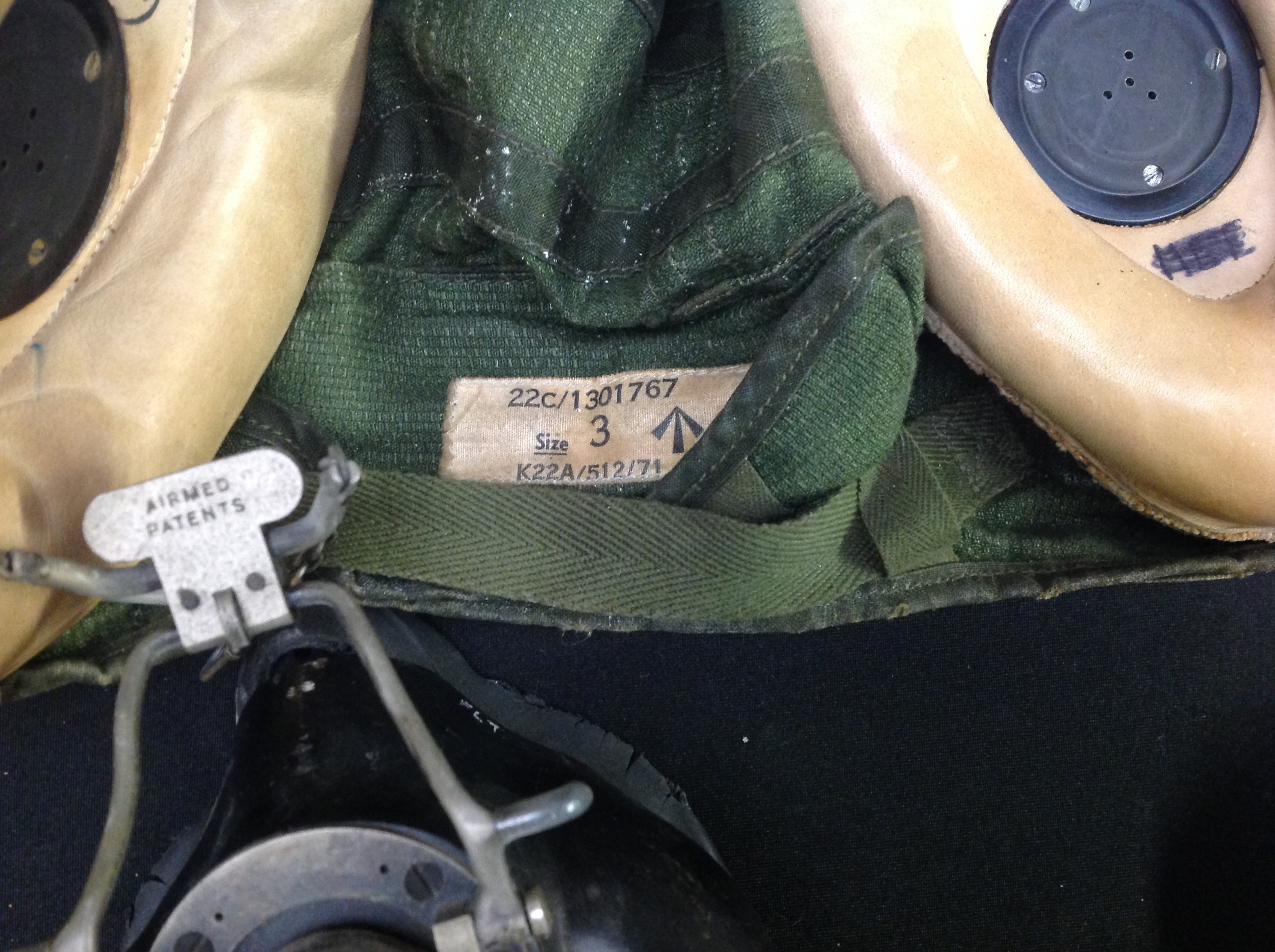 RAF Flying Helmet Mk Ia. Stores ref 22C/2117, size 2 regular, with sun visor along with Type G cloth - Image 6 of 8