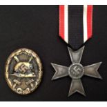 WW2 Third Reich Verwundetenabzeichen im Schwarz 1939 Wound Badge in Black 1939. Early example in