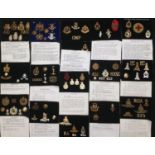 WW2 and later British Army cap badges, collar dogs and buttons all to Corps units to include: Int