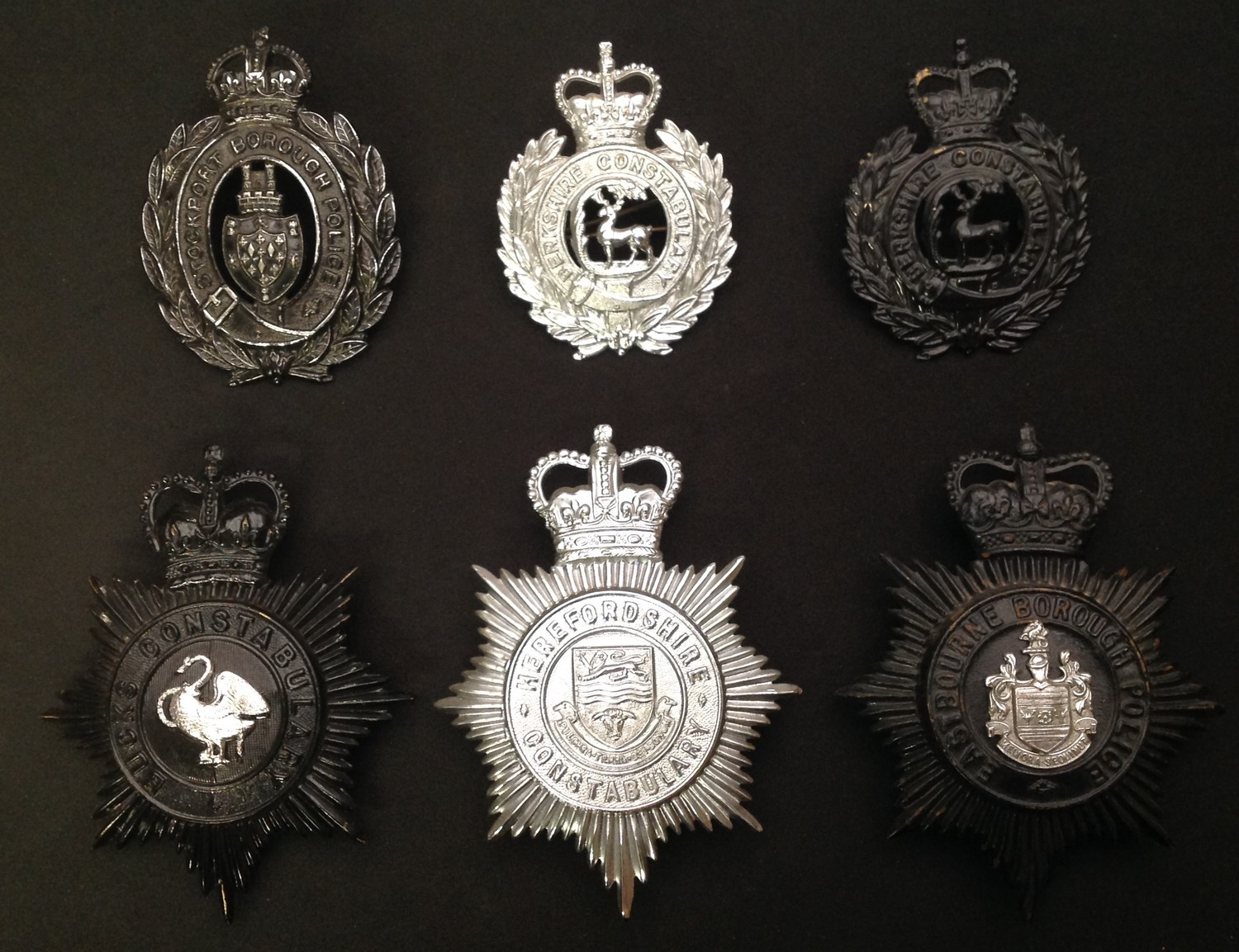 Kings Crown Stockport Borough Police Night Plate: Queens Crown Berkshire Constabulary Night Plate: