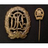 WW2 Third Reich DRL Sportabzeichen in Bronze - National Sports Badge in Bronze. Maker marked "