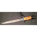 WW2 British Jungle Carbine bayonet with fullered Bowie style blade 202mm in length. Inspection