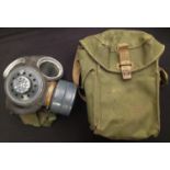 WW2 pattern British Lightweight Respirator, mask dated 1956, straps dated 1964 and complete with a