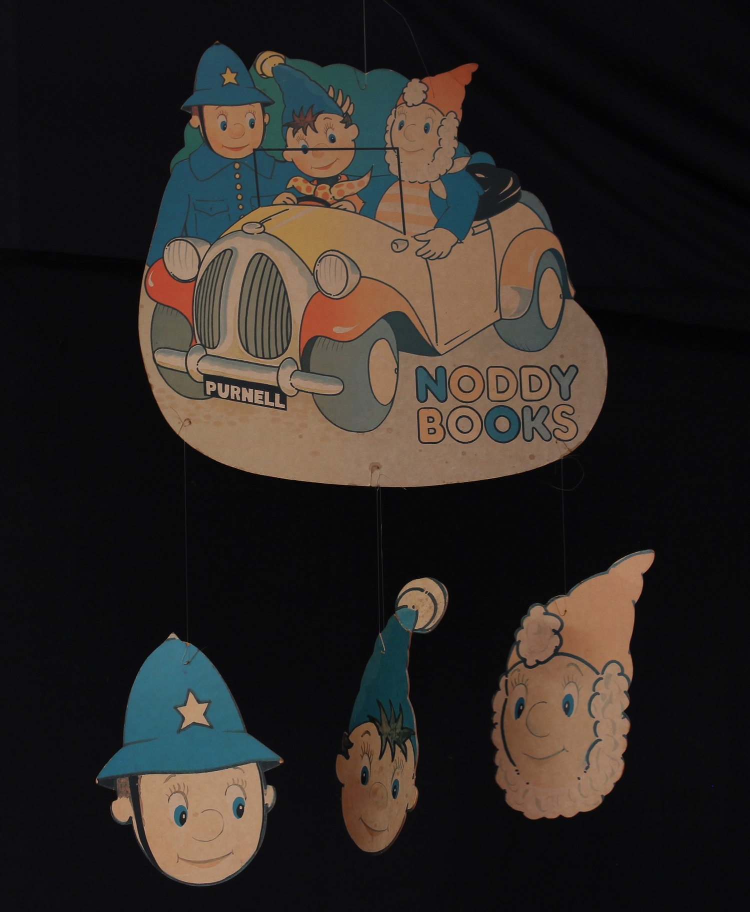 Advertising - a 1960's Purnell/Noddy Books novelty cardboard double sided shop display hanging