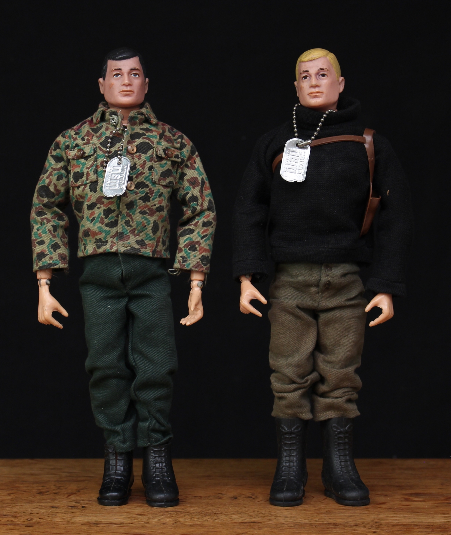 A 1960's Palitoy Action Man, hard plastic head with black painted hair and blue eyes, hard plastic