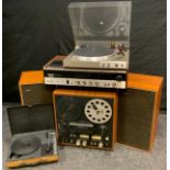 A Sony HST-139 solid state stereo music system radio cassette player; PS-212 automatic turntable