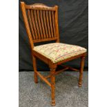 An Edwardian painted side/bedroom chair, embroidered seat, c.1905; a pair of late 19th century