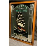 A Captain Norton Finest Caribbean Rum advertising mirror, 80cm x 55cm
