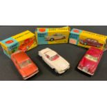 Toys & Juvenalia - Corgi Toys 230 Mercedes-Benz 220 SE coupe, dark red body, lemon yellow