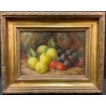 Oliver Clare (1853-1927)Still Life, Ripe Fruit on a Mossy Banksigned, oil on canvas, 16cm x 23cm
