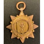 A 9ct gold Derbyshire Football Association Cup Winners, North Division 1906 fob medal, 9g