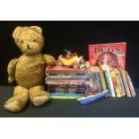 Toys & Juvenalia - a Triang clockwork motorboat; Dekker Toys Noddy car; large gold Teddy Bear,