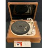 A 1950s/60s Garrards 4HF (H) record player turntable, original rubber platform, interchangeable