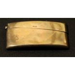 A George V silver curved rounded rectangular pocket card case, Birmingham 1912