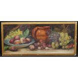 Annie Molley Still Life of Fruit signed, dated 1904, oil, 31.5cm x 75cm