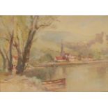 English School (20th century) Impressionist View Across the Water oil on board, 24cm x 32.5cm