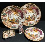A pair of Royal Crown Derby Olde Avesbury pattern dessert plates; another, side plate; a 2451