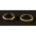 A 9ct gold eternity ring; another, 5.4g (2)