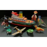 Toys - a Marx Modern Toys Battery Operated Tinplate "NEPTUNE" Made in Japan; clockwork jumping