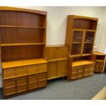 A Nathan furniture Squares design teak bookcase, 193cm high, 102cm wide, 45cm deep; similar