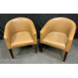 A Pair of Faux Leather office tub chairs (2).