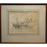 Evert Louis van Muyden (Swiss 1852-1922), The Loaded Wagon, signed, dated 1899, pencil study