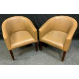 A Pair of Faux Leather Office Tub Chairs, (2).