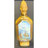 A Lynton porcelain canted rectangular scent bottle, painted by Stefan Nowacki, signed, with an