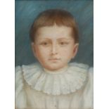 English School (early 20th century) Portrait of a Young Boy pastel laid on canvas, 31.5cm x 22.5cm