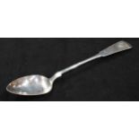 A George IV Scottish silver fiddle pattern basting spoon, 30cm long, William Hannay of Paisley,