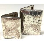 Links of London - a silver folding pocket photograph frame, faux crocodile textured; another (2)