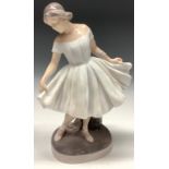 A Royal Copenhagen figure, Ballerina, modelled by Lotte Benter, number 1374, 29.5cm, inscribed,