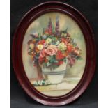 L B Hannon 1921 Still Life, Vase of Flowers signed, oil, 34cm x 25cm