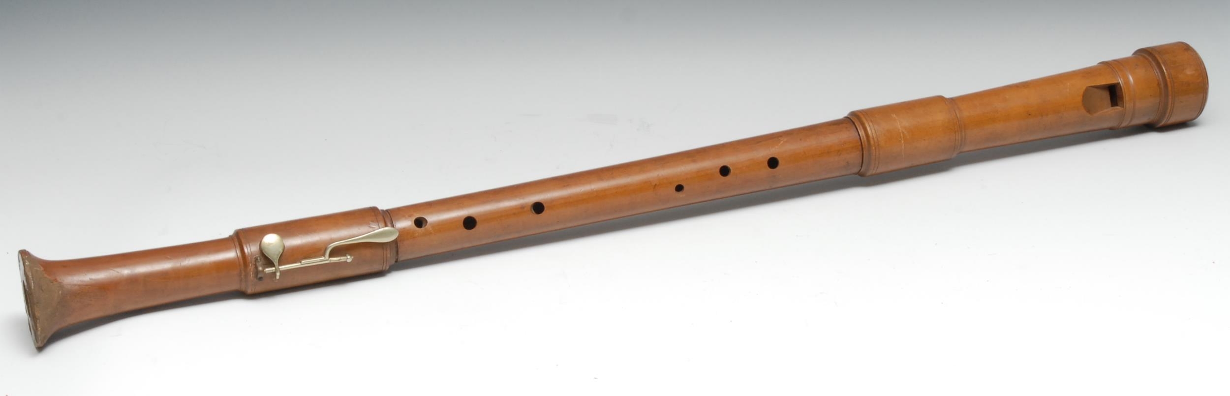 Musical Instruments - a 19th century boxwood bass recorder, 97cm long