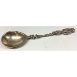 A Victorian silver Christening spoon, cast in the 17th century manner with Royal coat of arms,