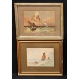 H Hoult-Thompson Maritime Scene signed, dated 1861, watercolour, 27.5cm x39cm; another similar,