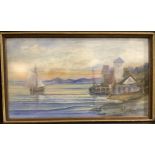 L Lundt (20th century) Baltic Coastal Scene signed, watercolour, 26.5cm x 47.5cm