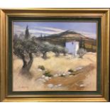 A Deymonaz (French 20th century) Au Pays De Cigalles signed, oil on canvas, 49cm x 60cm