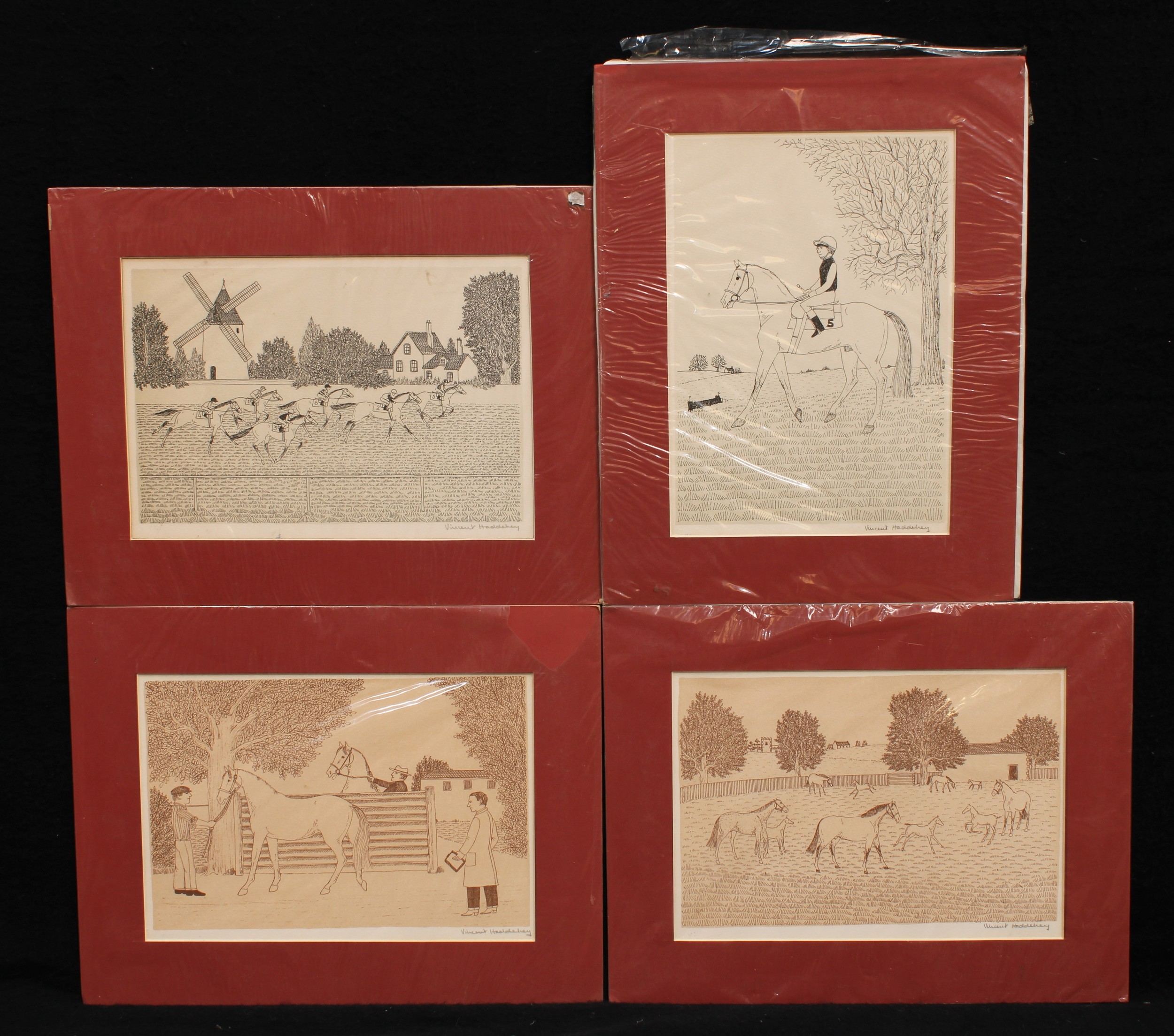 After Vincent Haddesley, a set of four equestrian prints, signed in pencil to the margin, 20cm x