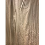 Textiles - three pairs of gold satin curtains, 213cm, 150cm width
